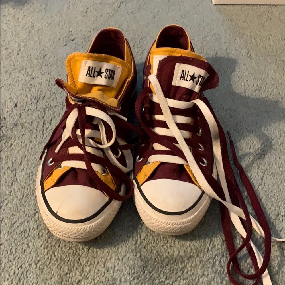 Red and gold converse